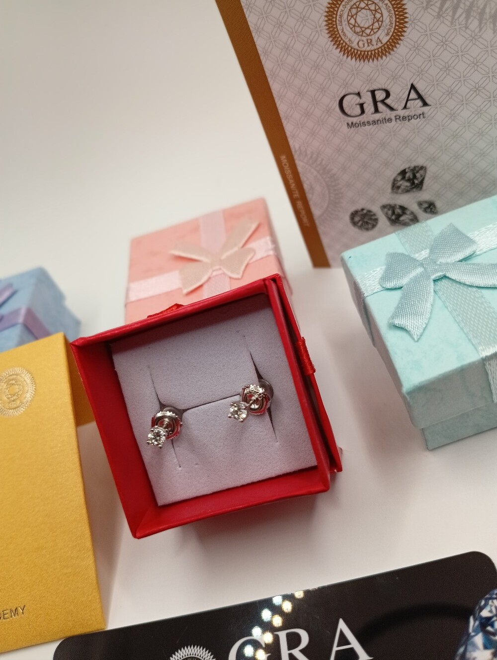 4mm Silver Stud Moissanite Earrings New